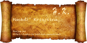 Haskó Krisztina névjegykártya